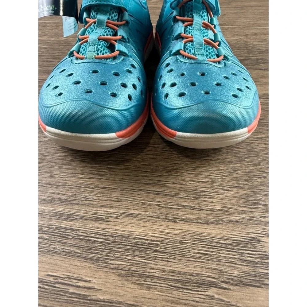 Stride Rite Phibian Kids Teal Orange Water Shoes Sneaker Sandal Machine Washable